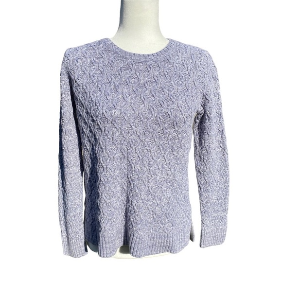🌷Jeanne Pierre 100% Cotton Bluish Gray Woven Sweater Size Small - Picture 1 of 8